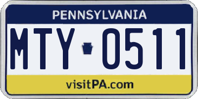 PA license plate MTY0511