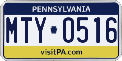 PA license plate MTY0516