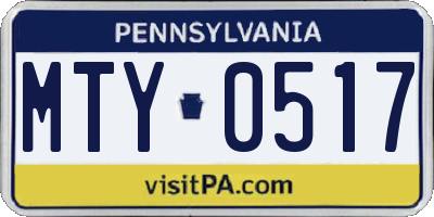 PA license plate MTY0517