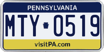 PA license plate MTY0519