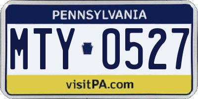 PA license plate MTY0527