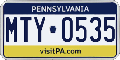 PA license plate MTY0535