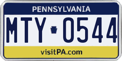 PA license plate MTY0544