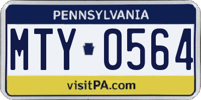 PA license plate MTY0564