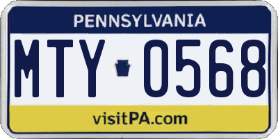 PA license plate MTY0568