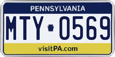 PA license plate MTY0569