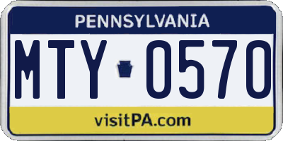 PA license plate MTY0570