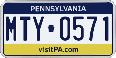 PA license plate MTY0571