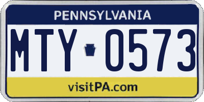 PA license plate MTY0573