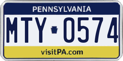 PA license plate MTY0574