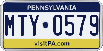 PA license plate MTY0579