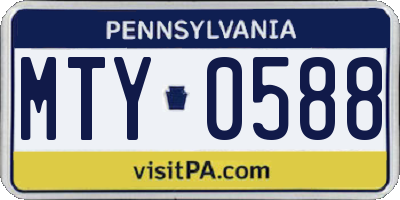 PA license plate MTY0588