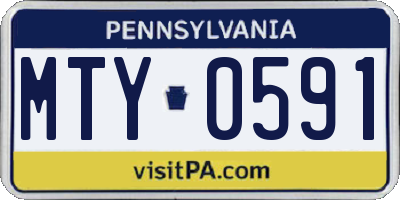 PA license plate MTY0591