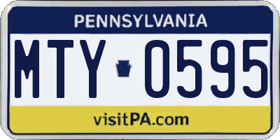 PA license plate MTY0595