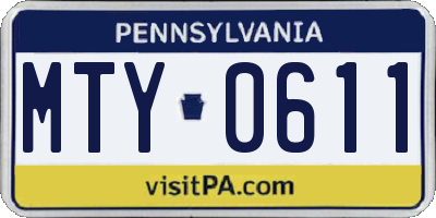 PA license plate MTY0611