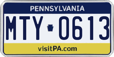 PA license plate MTY0613