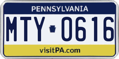 PA license plate MTY0616