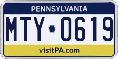 PA license plate MTY0619