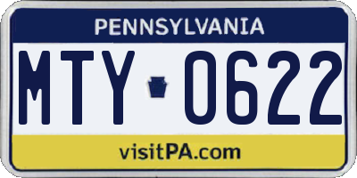 PA license plate MTY0622