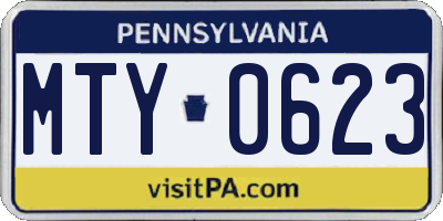 PA license plate MTY0623