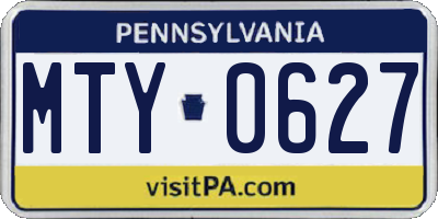 PA license plate MTY0627