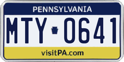 PA license plate MTY0641