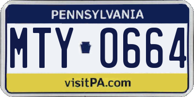 PA license plate MTY0664