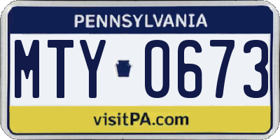 PA license plate MTY0673