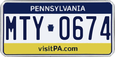PA license plate MTY0674