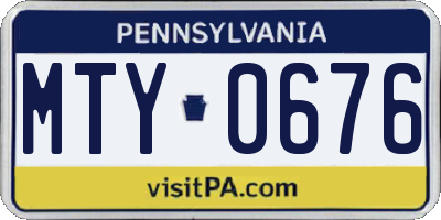PA license plate MTY0676
