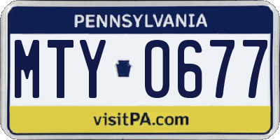 PA license plate MTY0677