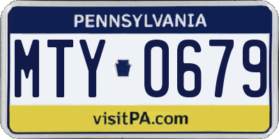 PA license plate MTY0679