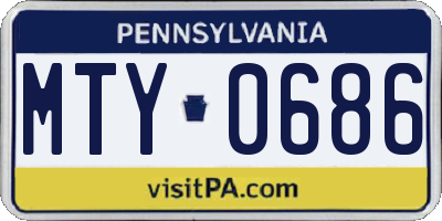PA license plate MTY0686
