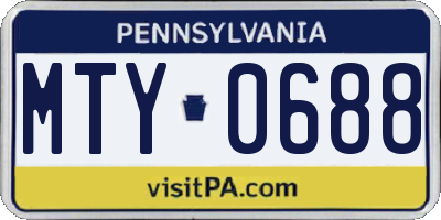 PA license plate MTY0688