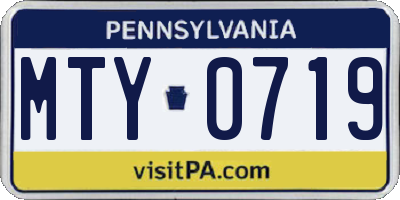 PA license plate MTY0719