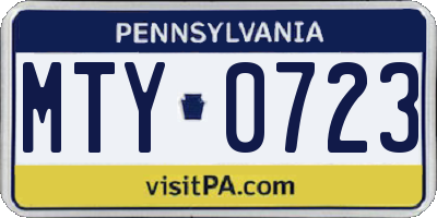 PA license plate MTY0723