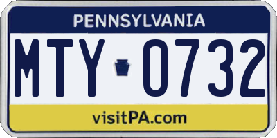 PA license plate MTY0732