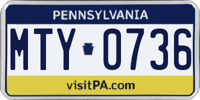 PA license plate MTY0736