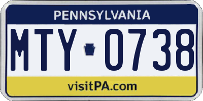 PA license plate MTY0738