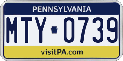 PA license plate MTY0739