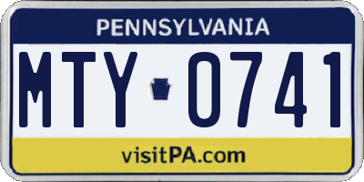 PA license plate MTY0741