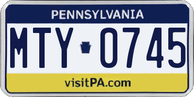 PA license plate MTY0745