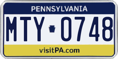 PA license plate MTY0748