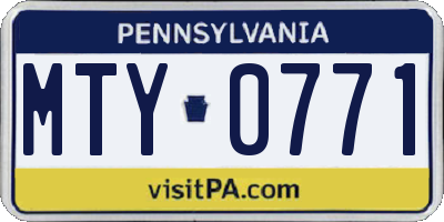 PA license plate MTY0771