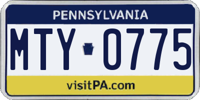 PA license plate MTY0775