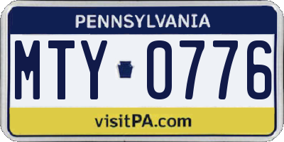PA license plate MTY0776