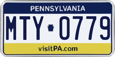PA license plate MTY0779