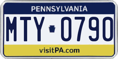 PA license plate MTY0790
