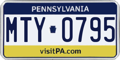 PA license plate MTY0795