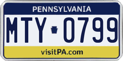 PA license plate MTY0799